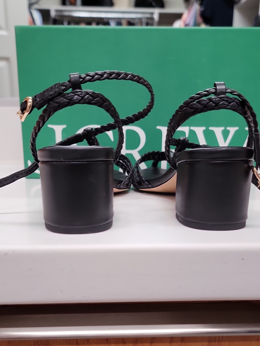 J.Crew Braided Leather T‑Strap Mid Heels - Picture 7 of 8